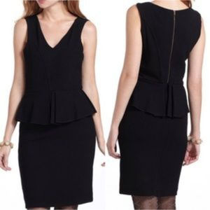 Ganni Eleanor Peplum sleeveless bodycon dress, black, size large